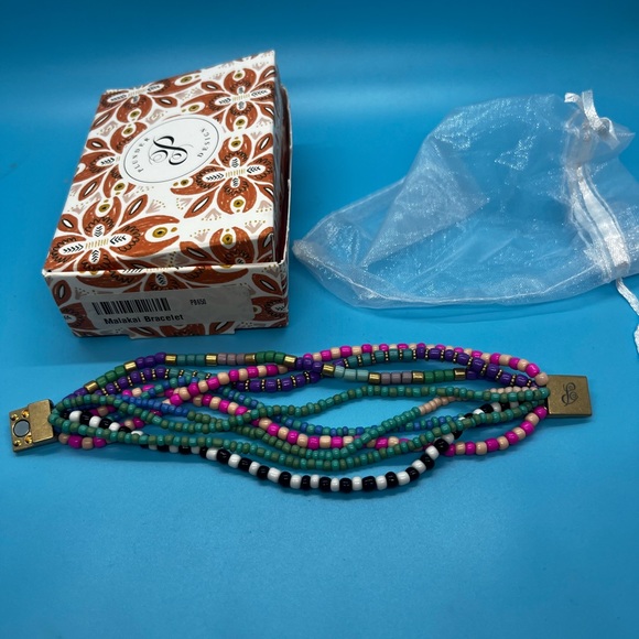 NWT Plunder Malakai Bracelet. Accented With Pink Purple Blue Black & White Beads - Picture 4 of 8